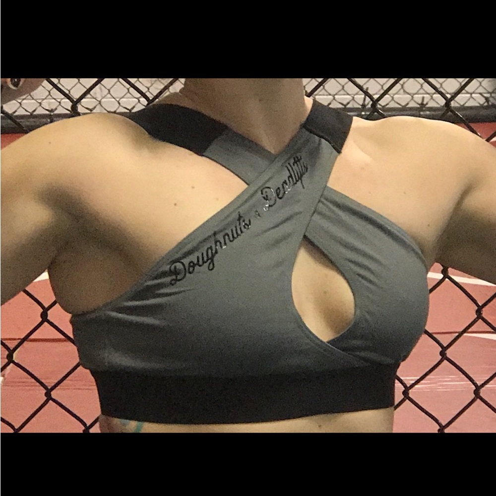 Doughnuts & Deadlifts Sports Bra - Light Gray
